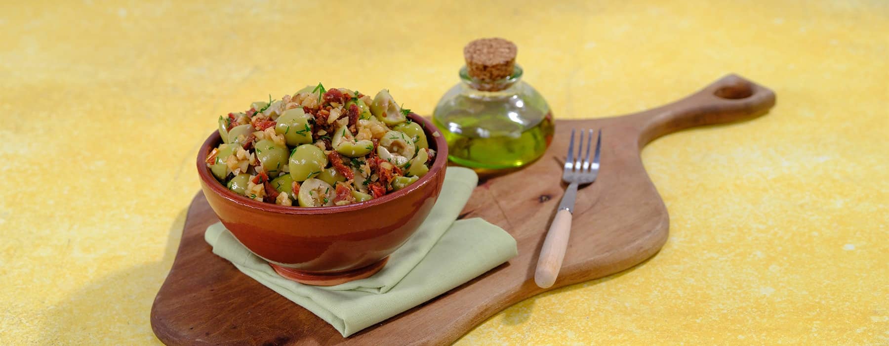 Olive Salad with Walnuts and Dried Tomatoes